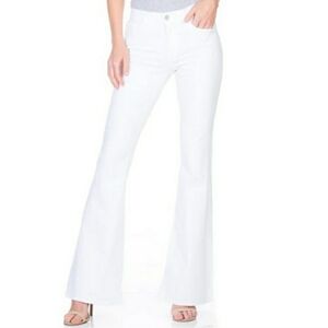 O2 Denim Hollywood USA Womens White Jeans  Wide Leg